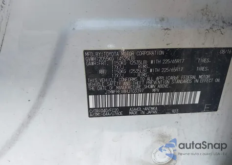 2017 Toyota Rav4 Xle z USA, uszkodzony, nr VIN JTMWFREV8HJ103397